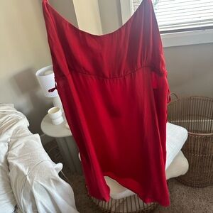 NWT Free People Satin Mini Dress Size M red